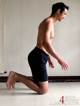 Mcyoga Kneeling Weight Shift 1 improving balance, balancing on the knees