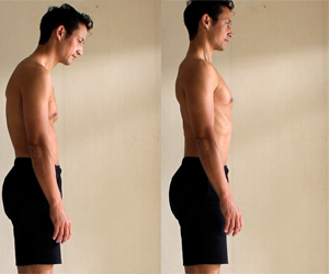 Ribcage awareness and mobility exercise, sinking chest and lifting it.. Neil Keleher, Sensational Yoga Poses.